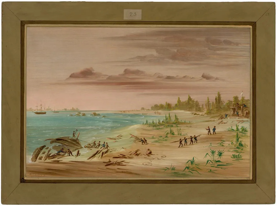 Wreck of the Aimable, on the Coast of Texas. 1685 by George Catlin