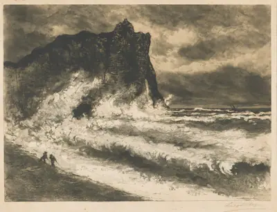 Gust of Wind at Étretat (Coup de vent à Étretat)