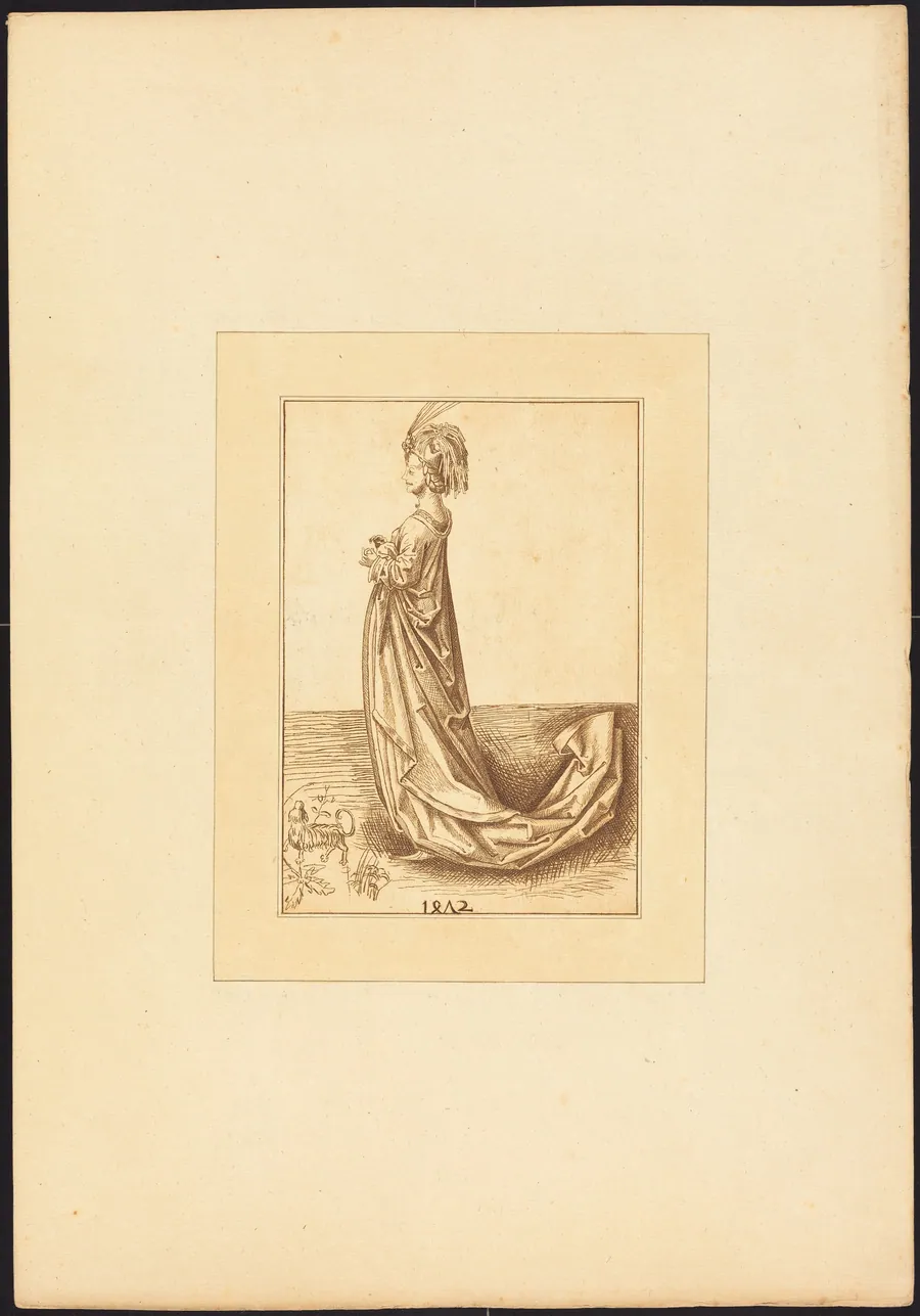 A Lady in a Long Dress by Maria Catharina Prestel