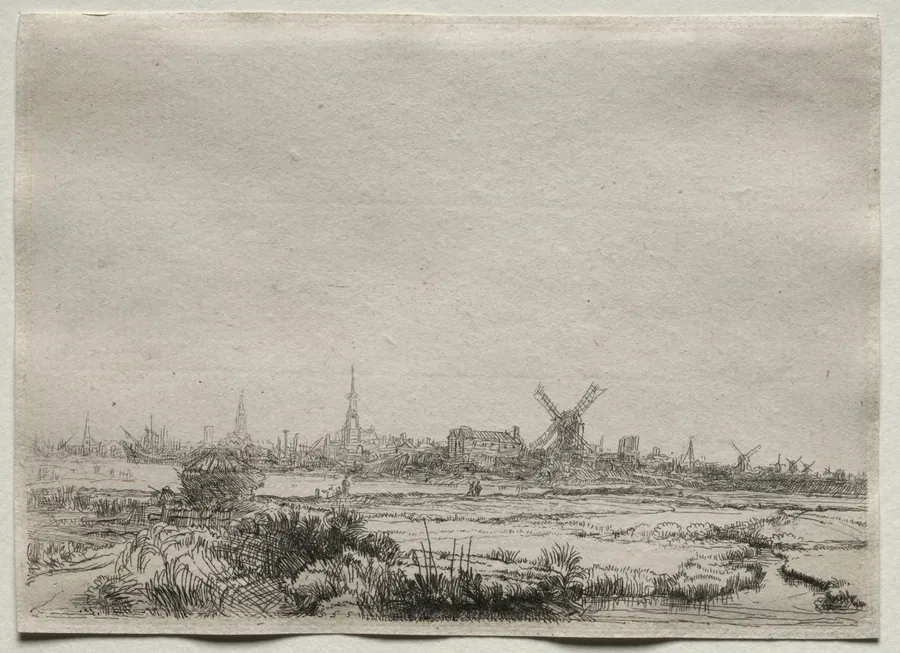 Copy of View of Amsterdam from the North West by Rembrandt van Rijn
