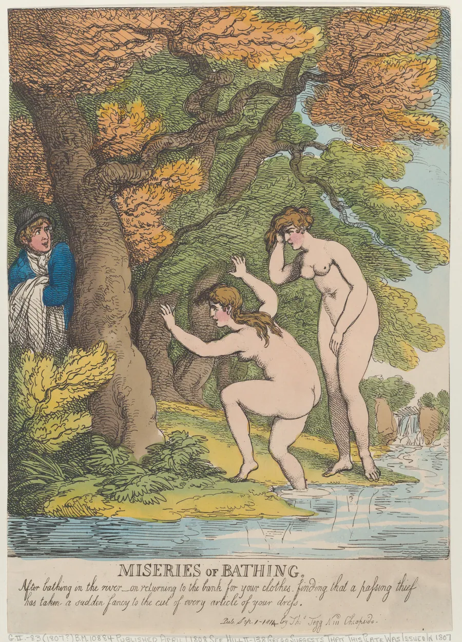 Miseries of Bathing by Thomas Tegg