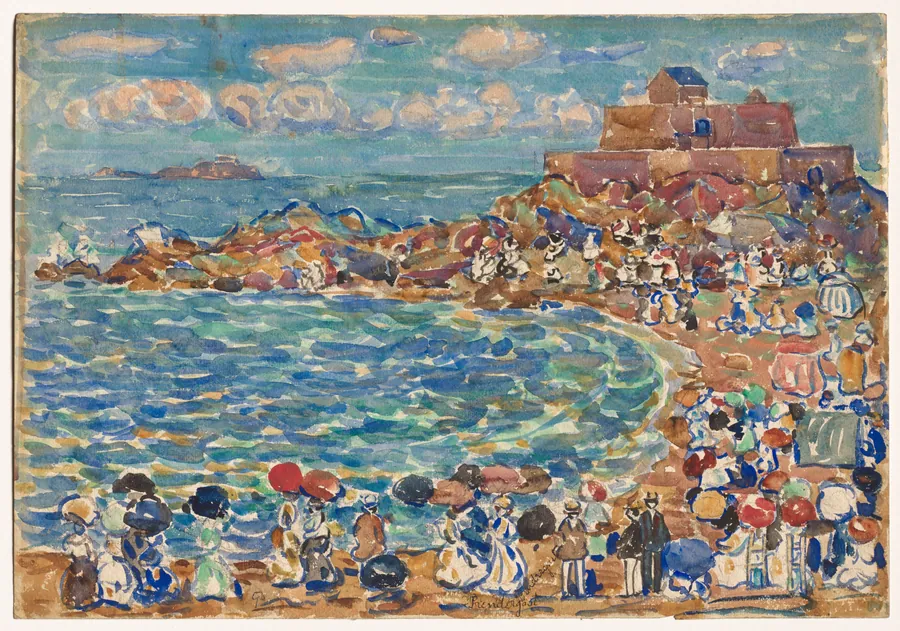 Beach, St. Malo by Maurice Prendergast