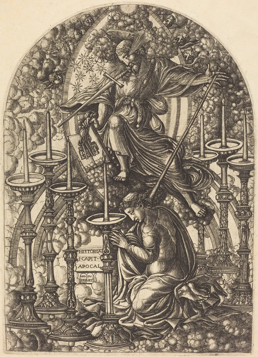 Saint John Sees the Seven Golden Candlesticks by Jean Duvet