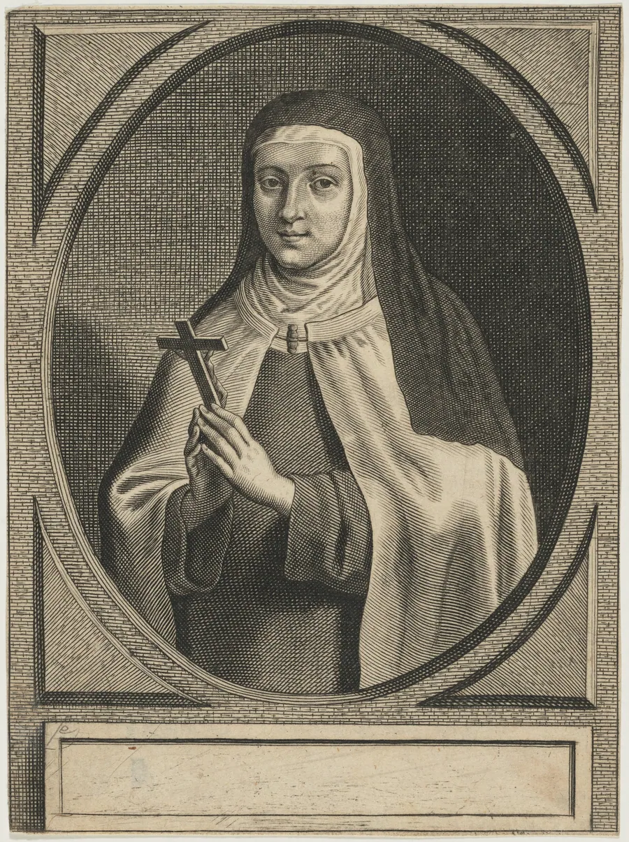 Portrait of a Nun Holding Crucifix by Unknown 19th Century
