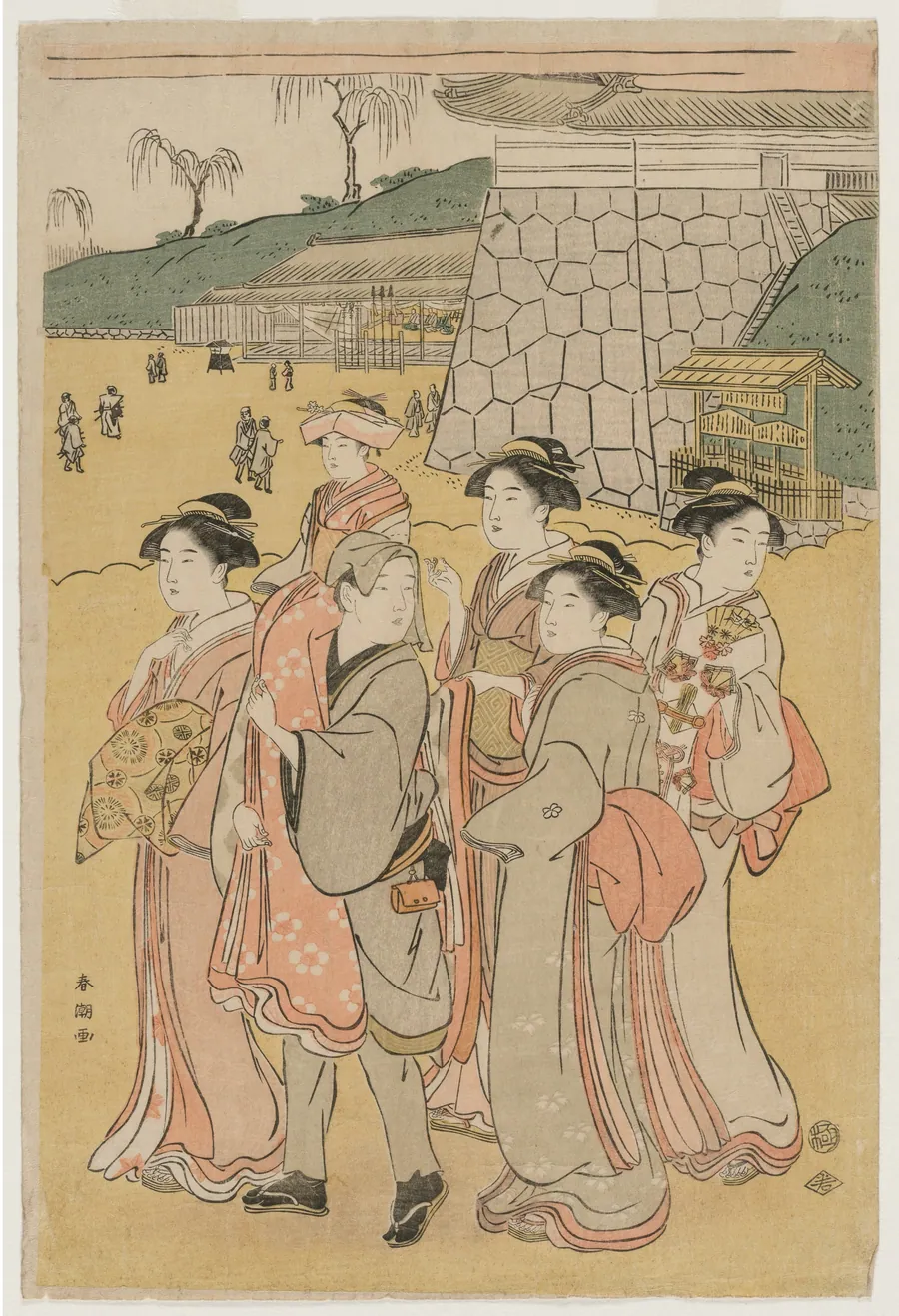 Women Accompanying a Girl to a Shrine by Katsukawa Shunchō