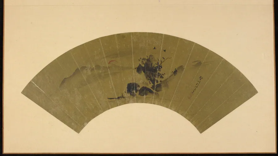 River and red sun by Kano Isen'in 狩野伊川院 (1775-1828)