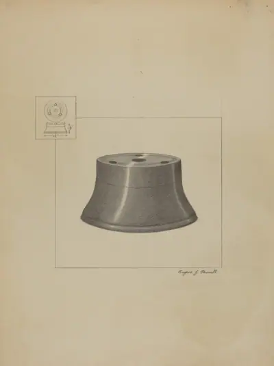 Pewter Inkwell