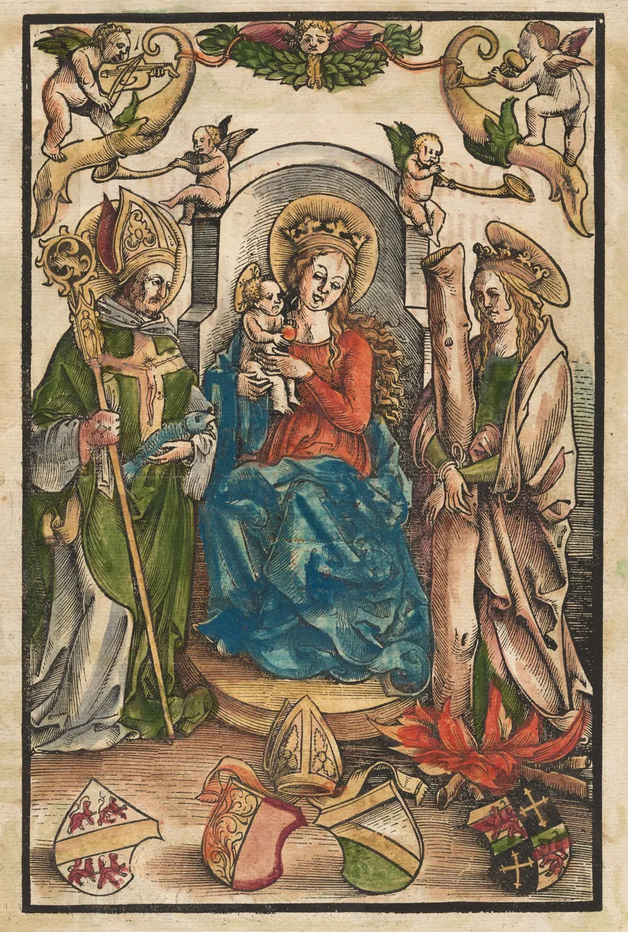 The Madonna with Saint Ulrich and Saint Afra [recto] by Urs Graf I