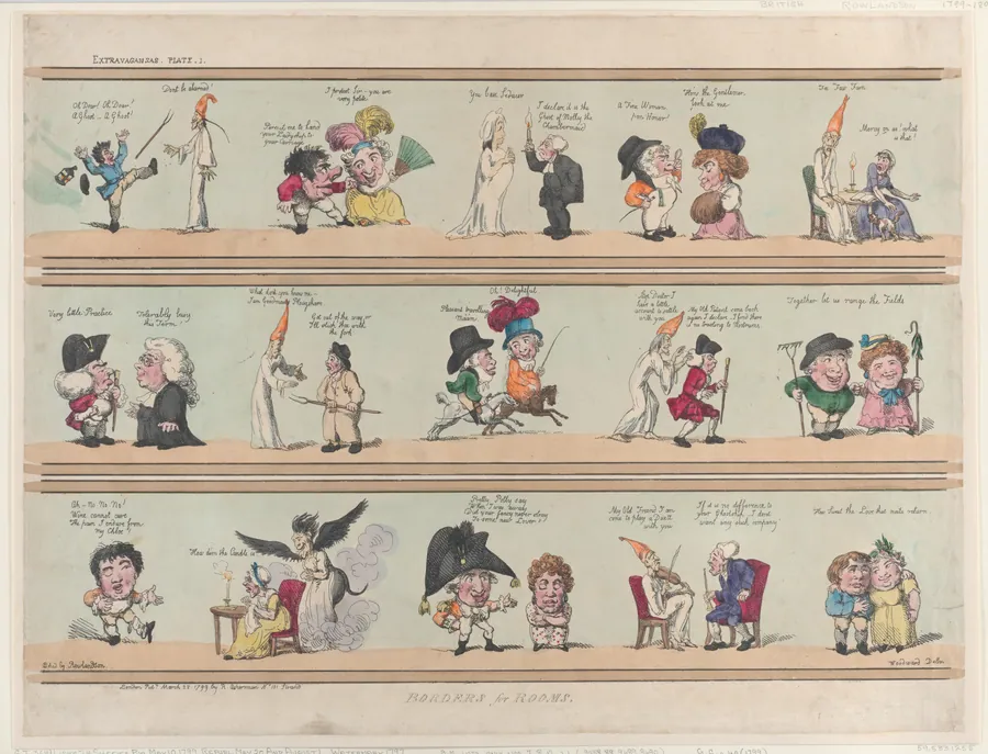 Borders for Rooms, Extravaganzas Plate 1 by Rudolph Ackermann, London