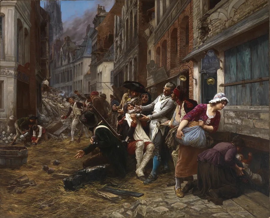 Episode of the Siege of Lille, 1792 by Georges Gaston Theodore Melingue, French, born Paris, France 1840-died Paris, France 1914