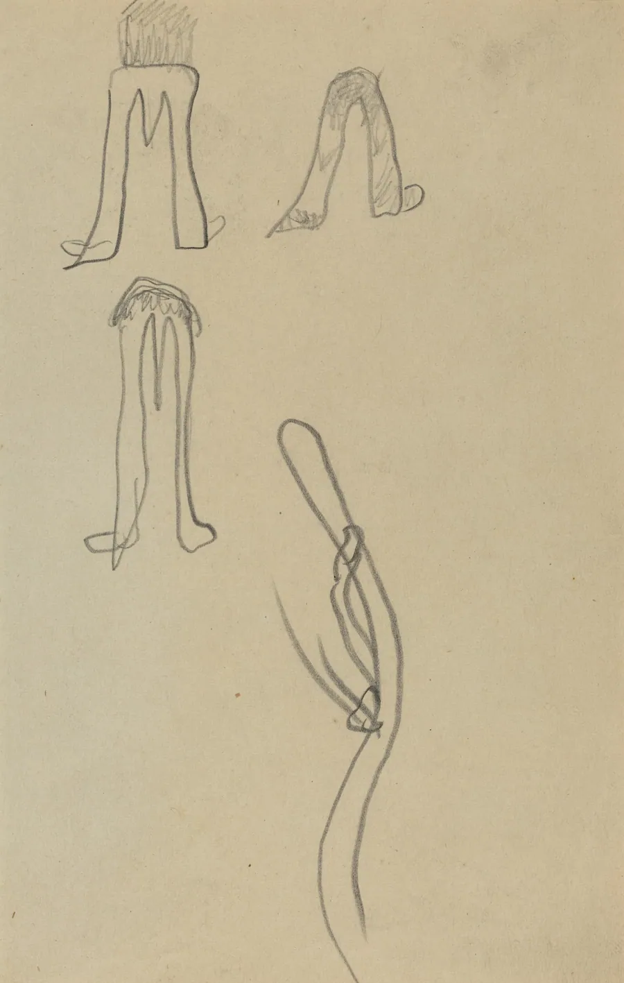 Four Fantastic Forms [recto] by Paul Gauguin
