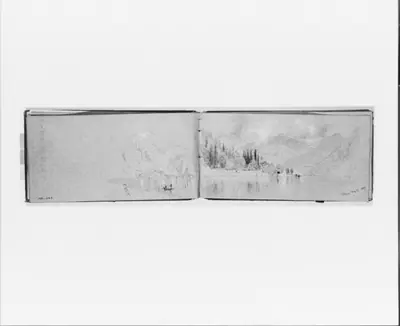Panorama of Roman Campagna, Nov. 12, 1868 (recto, from sketchbook)
