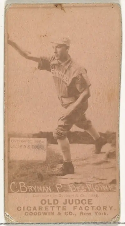 Charles Ruley "Tod" Brynan, Pitcher, Des Moines Prohibitionists, from the Old Judge series (N172) for Old Judge Cigarettes