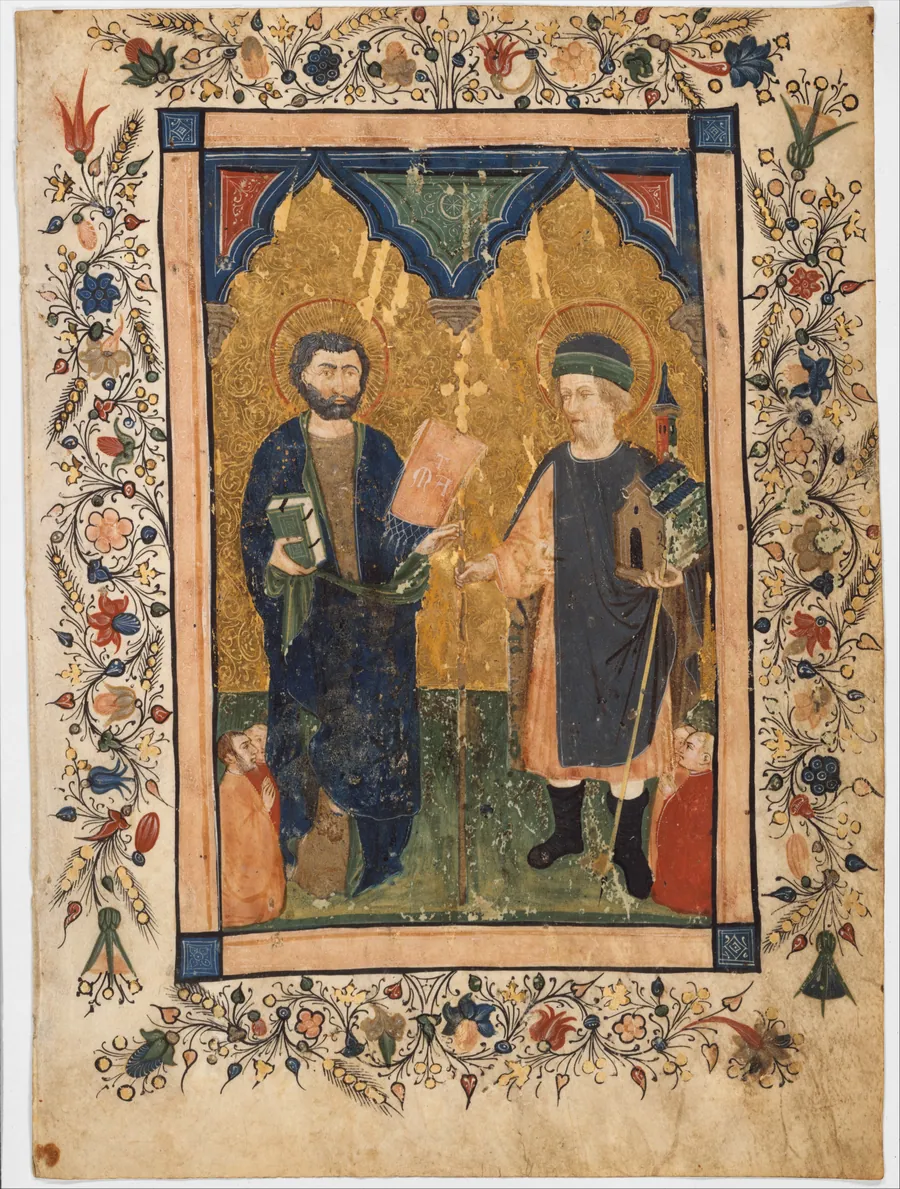 Saint Mark the Evangelist and Saint Sinibaldus Venerated by Members of a Lay Confraternity by Cristoforo Cortese