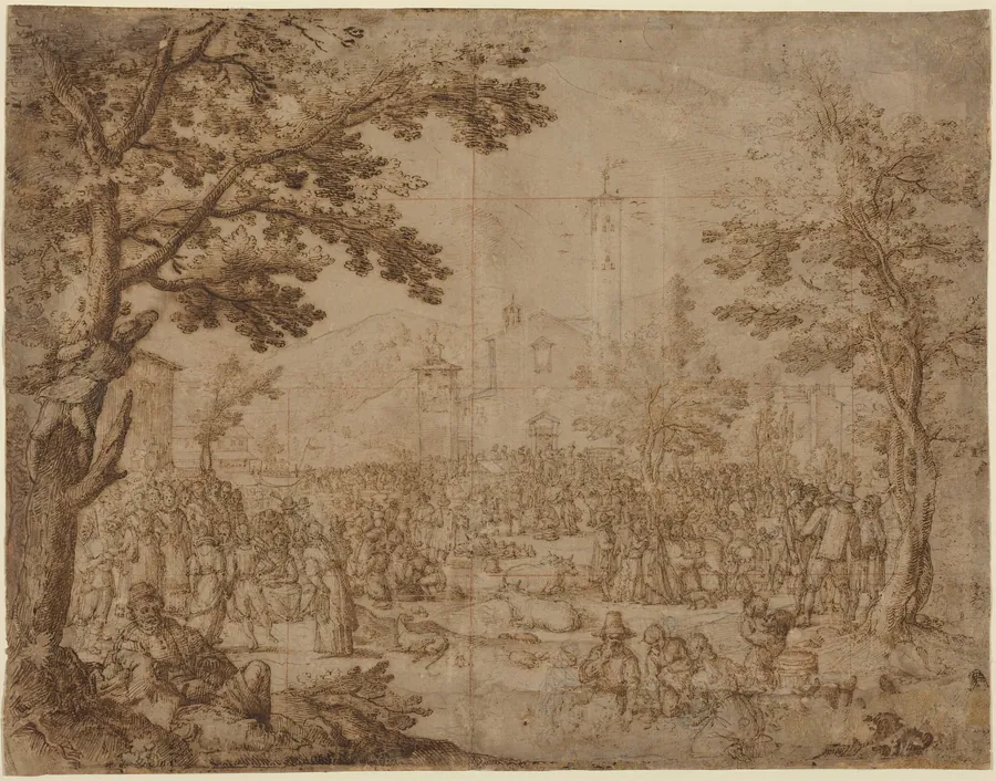 The Fair at Impruneta by Remigio Cantagallina