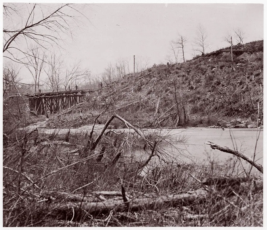 Bull Run. Bridge near Union Mills (destroyed seven times) by Timothy H. O'Sullivan