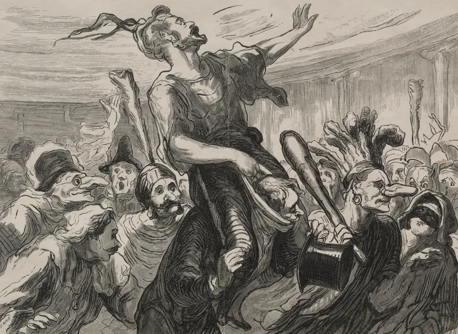 At the Opera Ball: Long live the smartly dressed crowd! by Honoré Daumier
