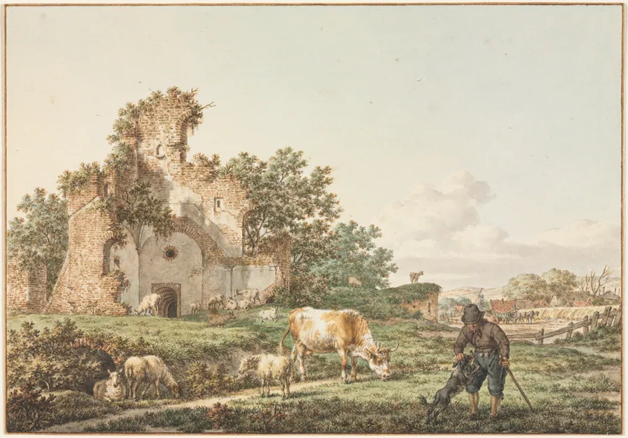 Pastoral Landscape with a Ruin by Jacob Cats