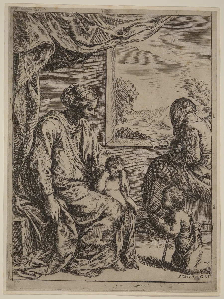 The Holy Family with Saint John the Baptist by Cesare Roberti