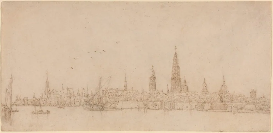 View of Antwerp by Wenceslaus Hollar