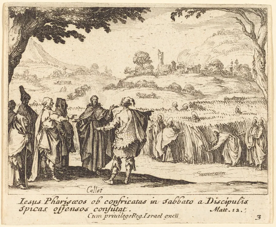 Jesus with the Pharisees by Jacques Callot