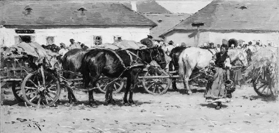Market Scene by August Xaver Karl von Pettenkofen