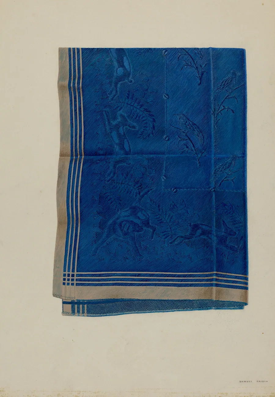 Blue Silk Scarf by Samuel Faigin