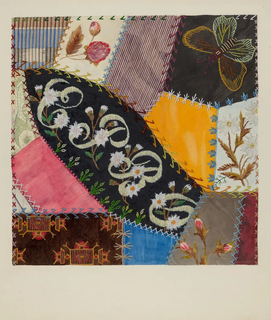 Crazy Quilt Detail by Edith Towner