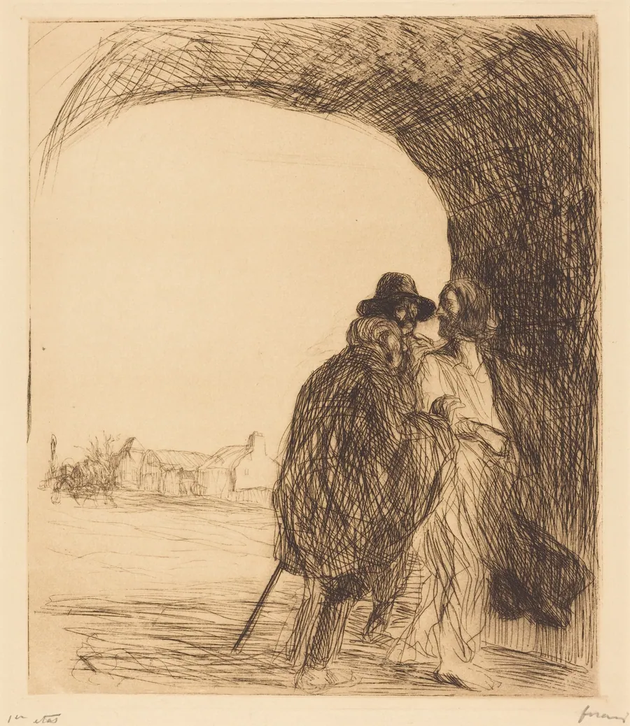 La rencontre sous la voute (3e planche) (The Meeting under the Arch) (third plate) by Jean-Louis Forain