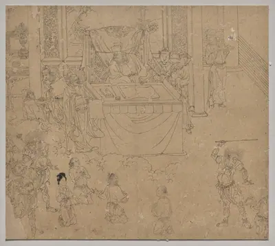 Album of Daoist and Buddhist Themes: Kings of Hells: Leaf 35