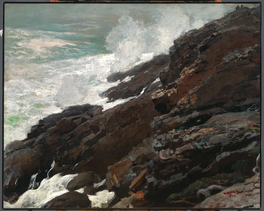 High Cliff, Coast of Maine by Winslow Homer, born Boston, MA 1836-died Prout's Neck, ME 1910