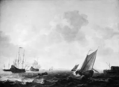 Skibe ud for den hollandske kyst