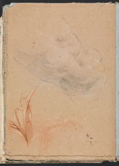 Verona Sketchbook: Nude male torso with drapery (page 16)