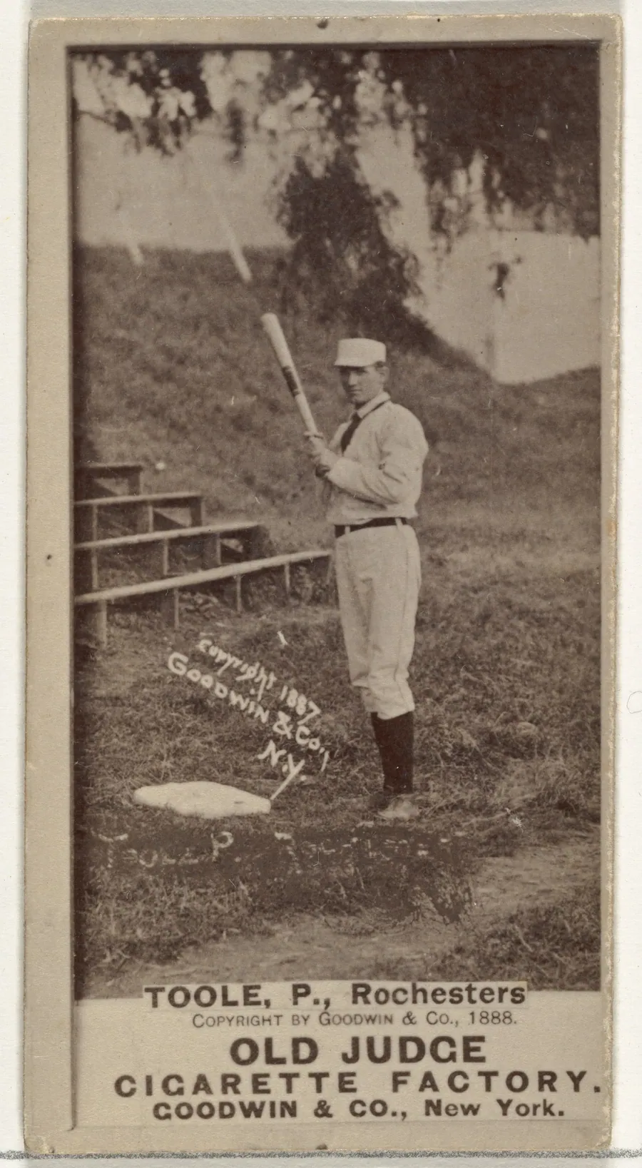 Stephen John "Steve" Toole, Pitcher, Rochester, from the Old Judge series (N172) for Old Judge Cigarettes by Goodwin & Company