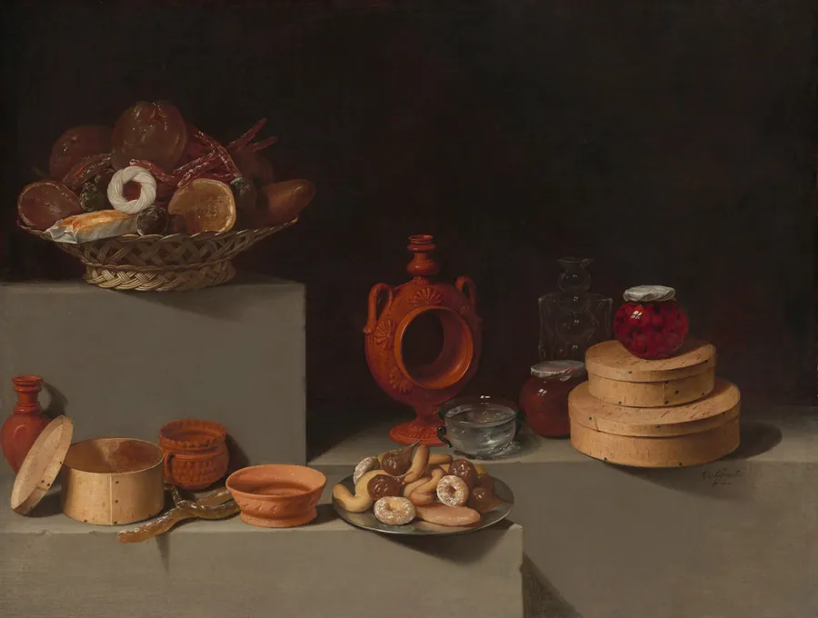 Still Life with Sweets and Pottery by Juan van der Hamen y León