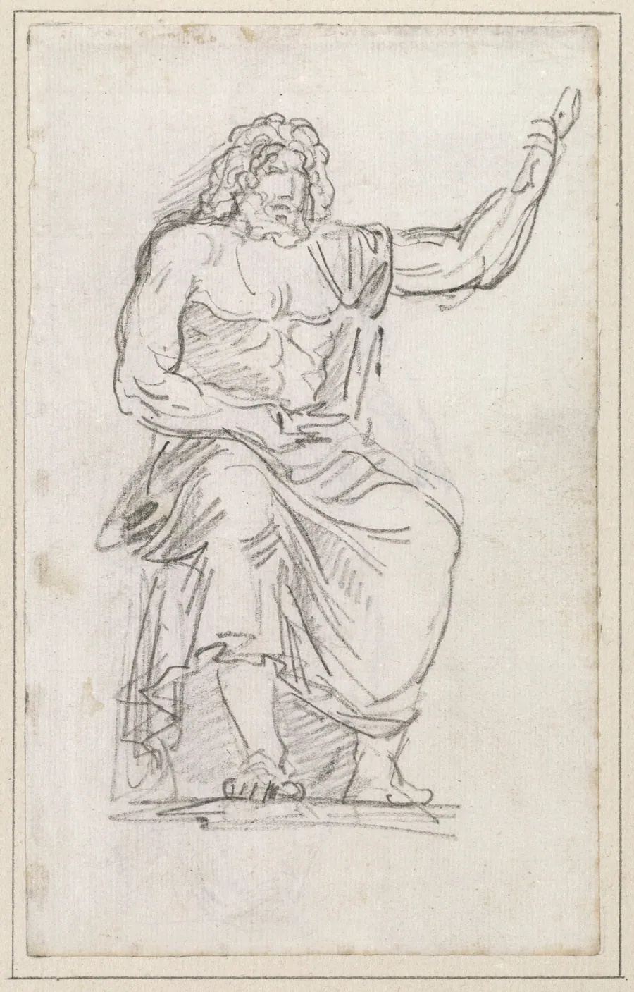 Statue of Jupiter, Seated [recto] by Hubert Robert