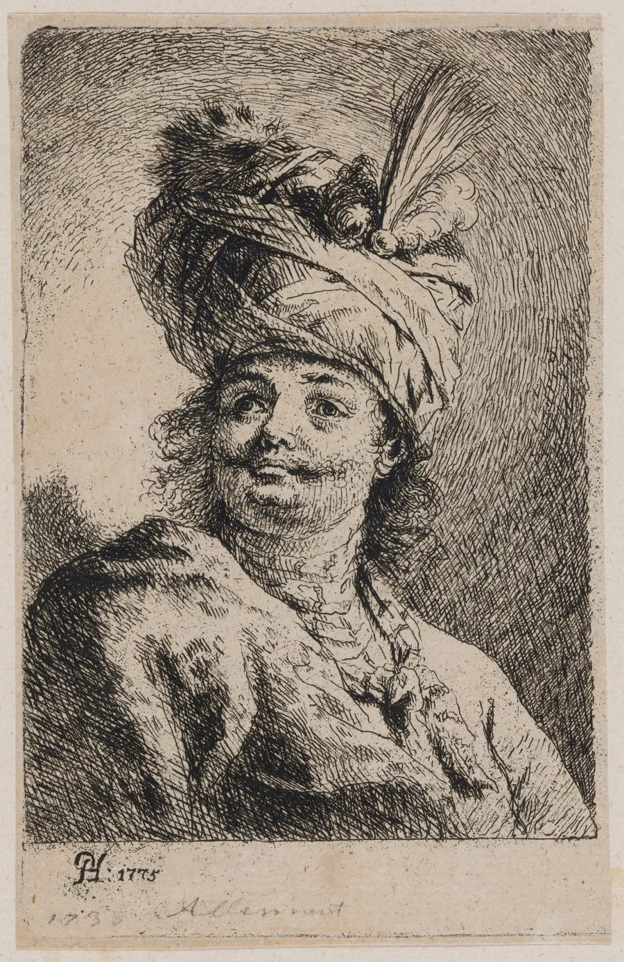 Oriental with a Turban, Three-Quarter View by Paul Haubenstricker