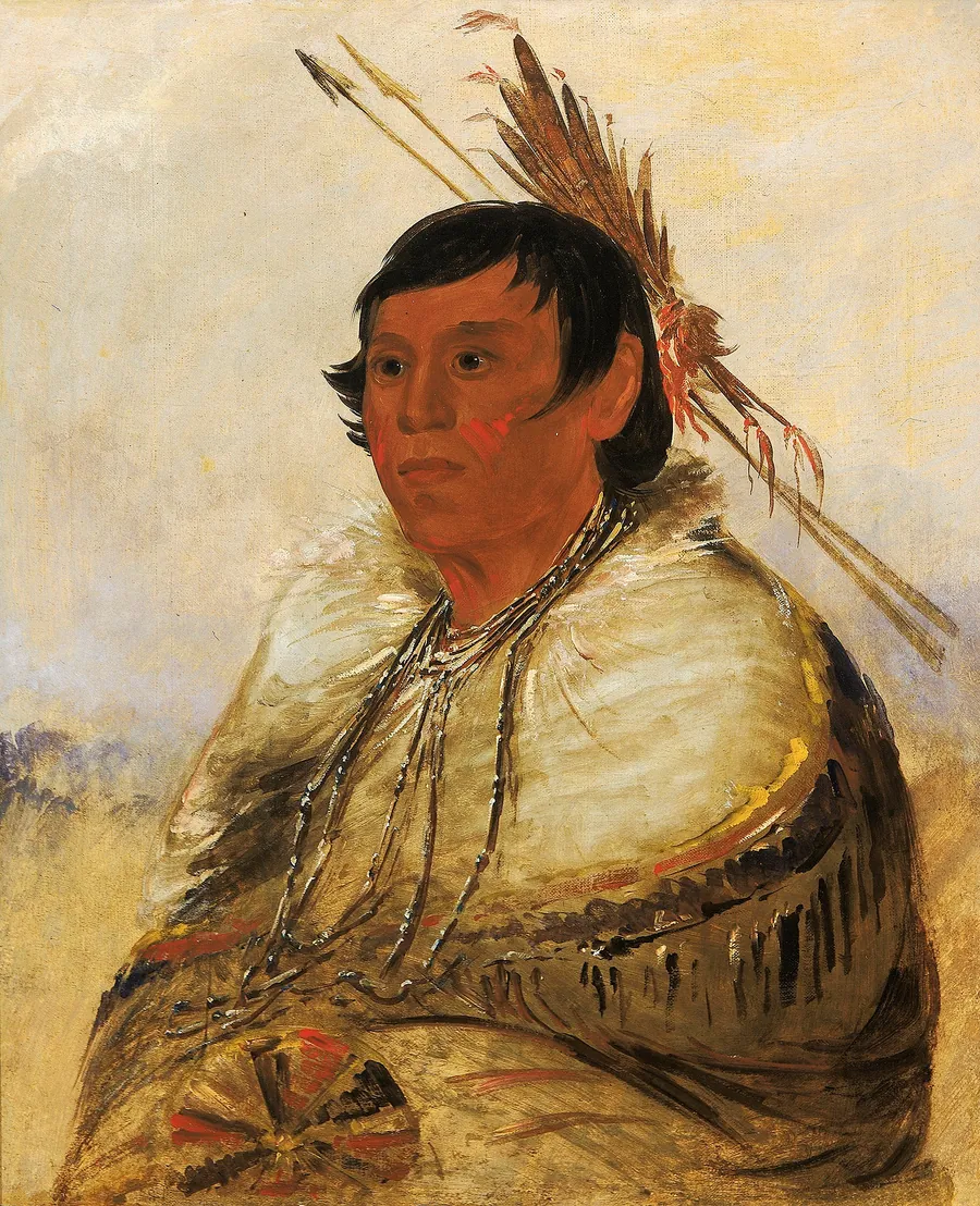 Ni-a-có-mo, Fix With the Foot, a Brave by George Catlin, born Wilkes-Barre, PA 1796-died Jersey City, NJ 1872