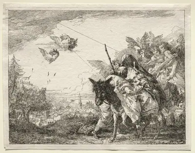 Flight into Egypt: Joseph Pausing to Gaze at the Infant Christ
