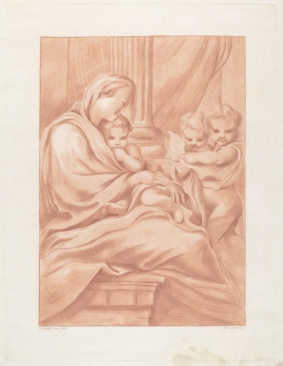 Virgin and Child with Two Angels by Andrea Scacciati