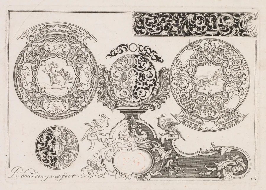 # 3 from " Livre second essais de Gravjre "
Second book of Engraved Designs by Pierre Bourdon