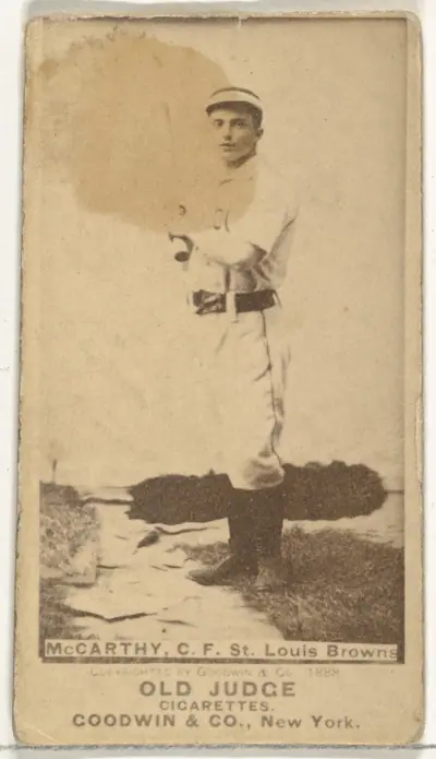 Tommy McCarthy, Center Field, St. Louis Browns, from the Old Judge series (N172) for Old Judge Cigarettes