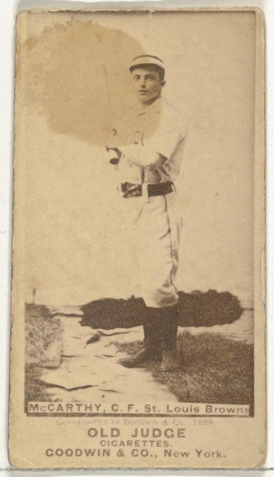 Tommy McCarthy, Center Field, St. Louis Browns, from the Old Judge series (N172) for Old Judge Cigarettes by Goodwin & Company