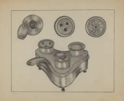 Pewter Desk Set