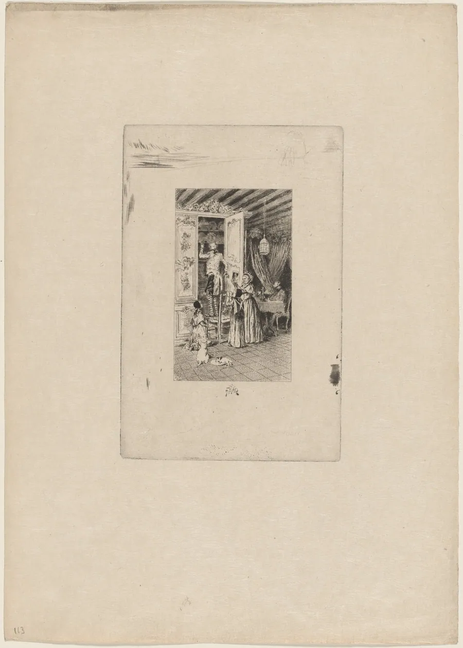 Les Vieux by Félix-Hilaire Buhot