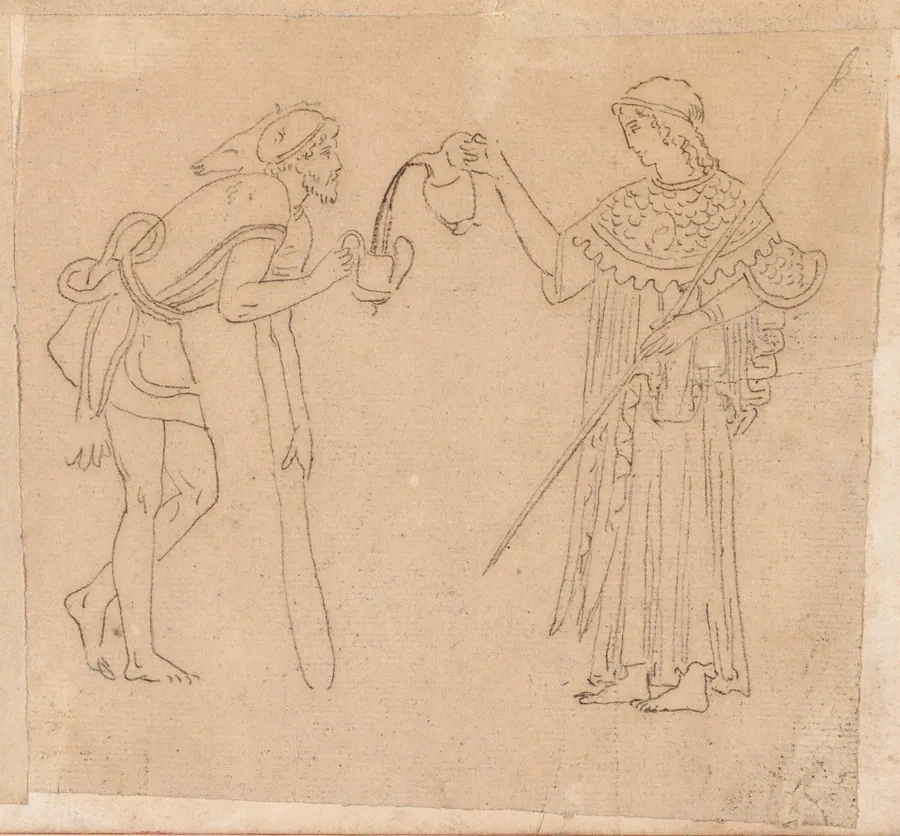 Athena Pouring a Drink for Hercules by Jacques-Louis David
