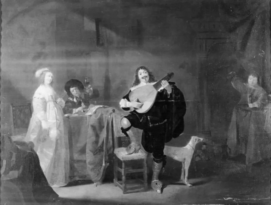 Guitarspiller by Anthonie Palamedesz.