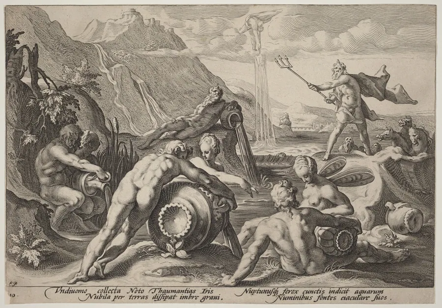 Neptune Plotting the Destruction of Man by Hendrick Goltzius