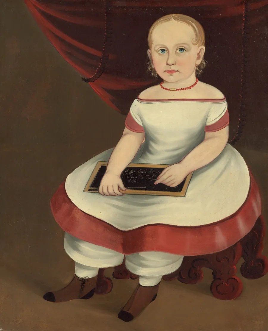 Little Girl with Slate by Prior-Hamblin School