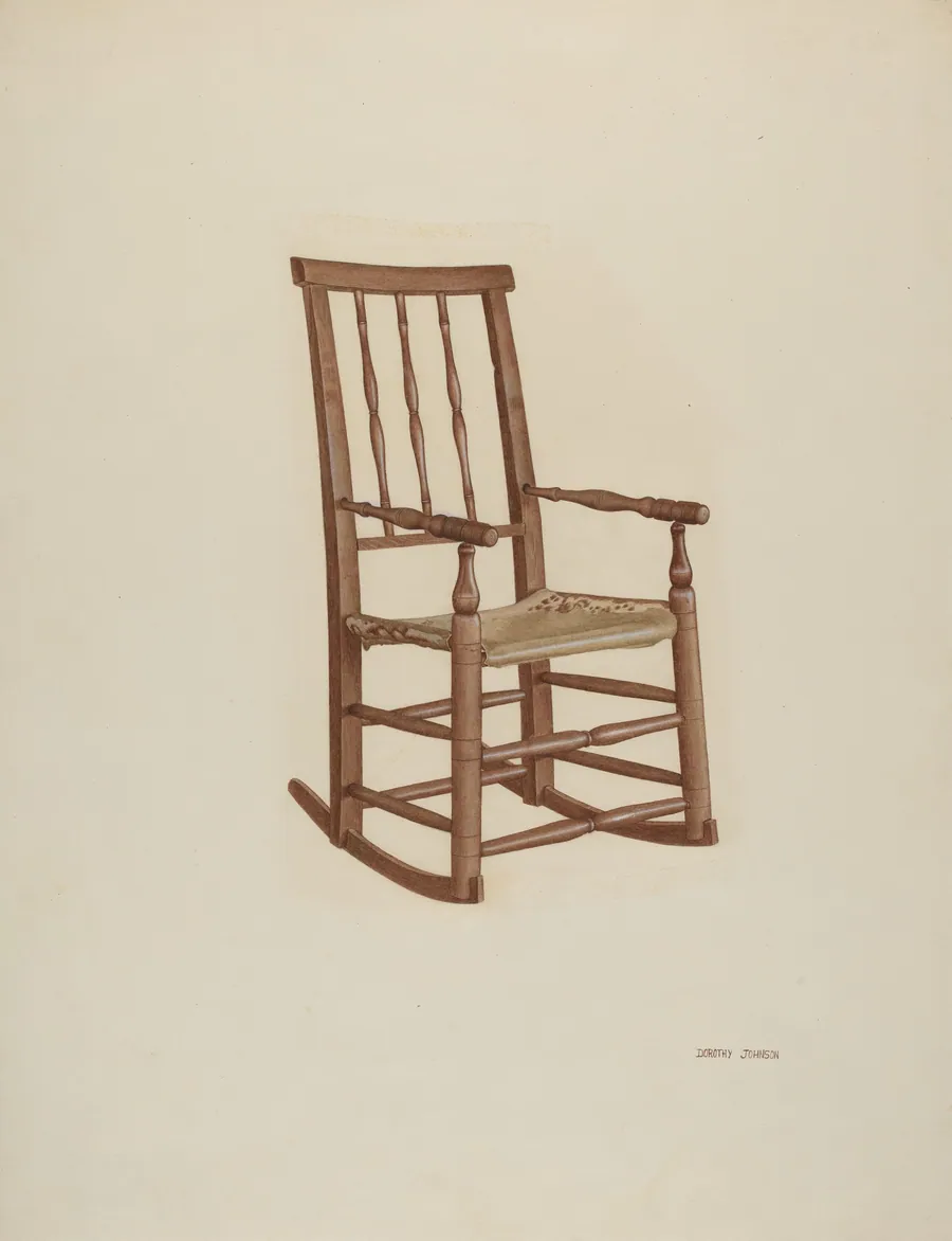 Raw Hide Bottom Rocker by Dorothy Johnson